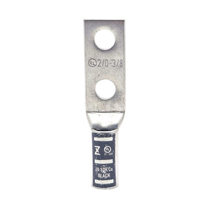 Conversions Technology Copper Long Barrel Two Hole Compression Lugs 2/0 AWG 3/8-inch Bolt Size