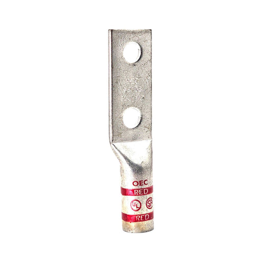 Conversions Technology Copper Long Barrel Two Hole Compression Lugs 350 MCM 1/2-inch Bolt Size