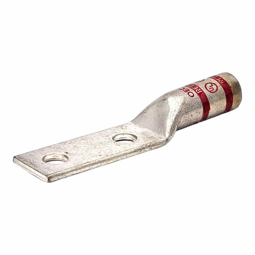 Conversions Technology Copper Long Barrel Two Hole Compression Lugs 350 MCM 1/2-inch Bolt Size