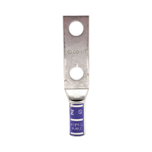 Conversions Technology Copper Long Barrel Two Hole Compression Lugs 4/0 AWG 1/2-inch Bolt Size