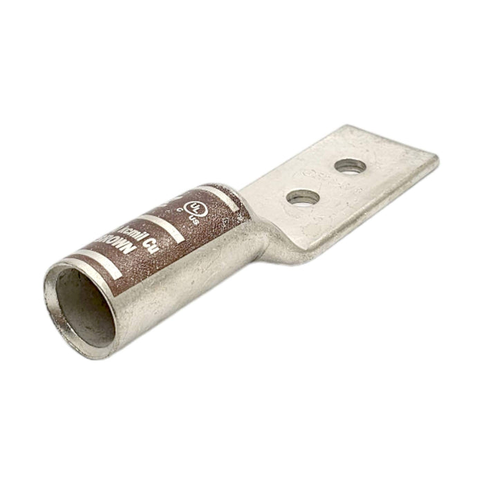 Conversions Technology Copper Long Barrel Two Hole Compression Lugs 500 MCM 3/8-inch Bolt Size