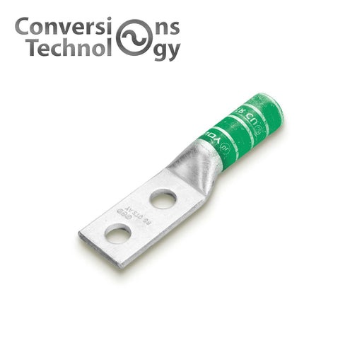 Conversions Technology Copper Long Barrel Two Hole Compression Lugs 600 MCM 1/2-inch Bolt Size
