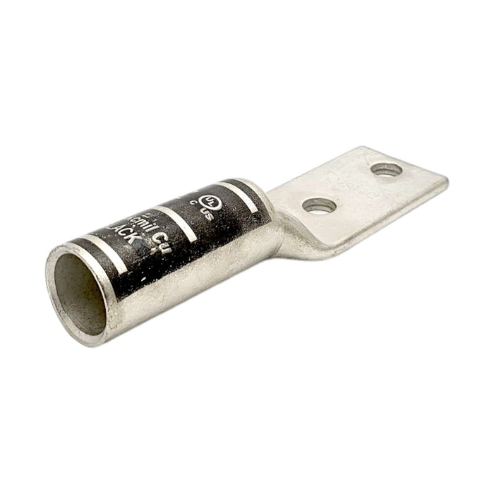 Conversions Technology Copper Long Barrel Two Hole Compression Lugs 750 MCM 1/2-inch Bolt Size