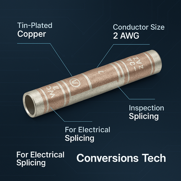 Conversions Tech Copper Long Length Compression Splice 2 AWG