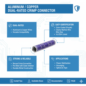 Conversions Tech Copper Long Length Compression Splice 4/0 AWG