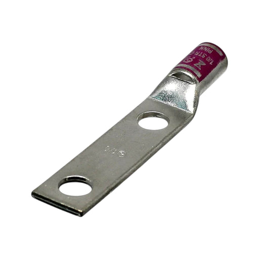 Conversions Technology Copper Short Barrel Two Hole Compression Lugs 1/0 AWG 3/8-inch Bolt Size