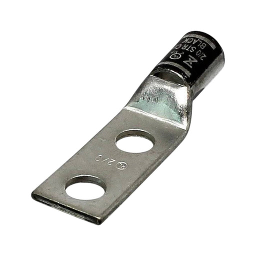 Conversions Technology Copper Short Barrel Two Hole Compression Lugs 2/0 AWG 1/4-inch Bolt Size