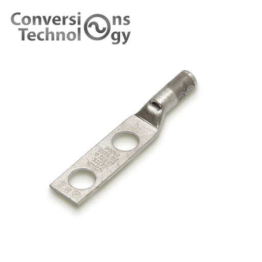 Conversions Technology Copper Short Barrel Two Hole Compression Lugs 4 AWG #10 Inch Bolt size