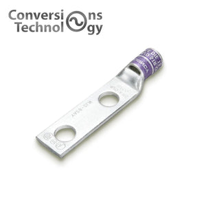 Conversions Tech Copper Short Barrel Two Hole Compression Lugs 400 MCM 1/2-inch Bolt Size