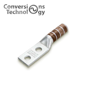 Conversions Tech Copper Short Barrel Two Hole Compression Lugs 500 MCM 3/8-inch Bolt Size