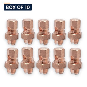 Conversions Tech Electrical Box of 10 ($4.00 ea) Copper Split Bolt Connector 1/0 AWG STR – 4 AWG SOL | Tap to 14 | 610-00104
