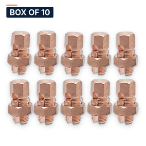 Conversions Tech Electrical Box of 10 ($4.29 ea) Copper Split Bolt Connector 2 AWG STR – 6 AWG SOL | Tap to 14 | 610-00261