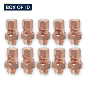 Conversions Tech Electrical Box of 10 ($8.10 ea) Copper Split Bolt Connector 250 MCM – 1/0 AWG | Tap to 10 | 610-25001