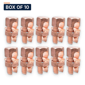 Conversions Tech Electrical Box of 10 ($9.79 ea) Copper Split Bolt Connector 350 MCM – 4/0 AWG | Tap to 8 | 610-35040