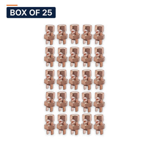 Conversions Tech Electrical Box of 25 ($1.76 ea) Copper Split Bolt Connector 4 AWG – 8 AWG SOL | Tap to 16 | 610-0048