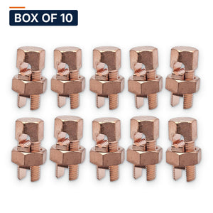 Conversions Tech Electrical Box of 10 ($1.90 ea) Copper Split Bolt Connector 4 AWG – 8 AWG SOL | Tap to 16 | 610-0048