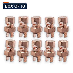 Conversions Tech Electrical Box of 10 ($1.29 ea) Copper Split Bolt Connector 6 AWG – 10 AWG SOL | Tap to 16 | 610-00610