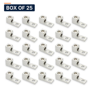 Conversions Tech Box of 25 ($1.48 ea) CT-T1H1-1A Mechanical Lug — 1-Conductor 1-Hole Dual-Rated AL/CU 14–1 AWG 1/4in Stud