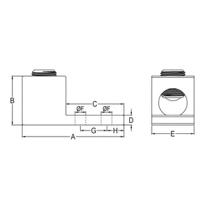 Conversions Tech Electrical > Connectors > Mechanical Connectors CT-T1H1-350-2NS Mechanical Lug, 1-Conductor, 2-Hole | 6 AWG to 350 kcmil, Tin-Plated 6061-T6 Aluminum, cULus