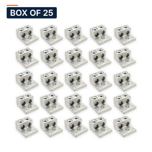 Conversions Tech Connectors Box of 25 ($3.16 ea) CT-T2H1-2/0A Mechanical Lug — 2-Conductor 1-Hole Dual-Rated AL/CU (2) 14 AWG–2/0 AWG 1/4in Stud