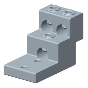 Conversions Tech Electrical > Connectors > Mechanical Connectors CT-T3H2-600-2NS Panelboard Lug, 3-Conductor, 2-Hole | 2 AWG to 600 kcmil, Tin-Plated 6061-T6 Aluminum, cULus