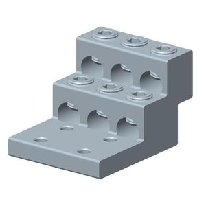 Conversions Tech Electrical > Connectors > Mechanical Connectors CT-T6H2-600-2NS Panelboard Lug, 6-Conductor, 2-Hole | 2 AWG to 600 kcmil, Tin-Plated 6061-T6 Aluminum, cULus