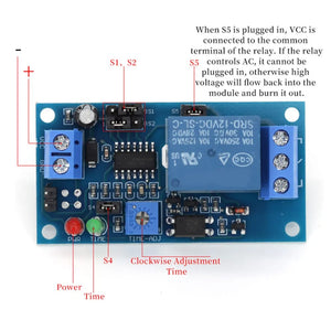 Conversions Tech Relay Modules CT-TDR-512 Trigger Delay Relay Module – Adjustable Delay-Off Timer 0.1s–1hr, Optocoupler Isolated, DC 5V/12V, 10A SPDT