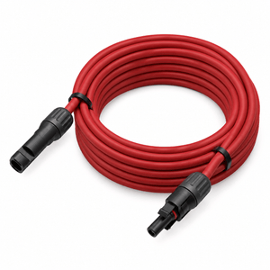 Conversions Tech Solar > PV Wire 10 ft / Red Custom MC4 Jumper Cable, 10 AWG PV Wire | Male to Female, 1500 V DC 30 A, UL 4703, Cut to Length 5–100 ft | 4904-CUSTOM