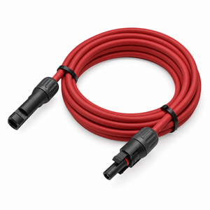 Conversions Tech Solar > PV Wire 100 ft / Red Custom MC4 Jumper Cable, 10 AWG PV Wire | Male to Female, 1500 V DC 30 A, UL 4703, Cut to Length 5–100 ft | 4904-CUSTOM