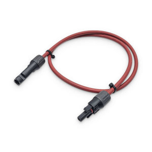 Conversions Tech Solar > PV Wire 5 ft / Red Custom MC4 Jumper Cable, 10 AWG PV Wire | Male to Female, 1500 V DC 30 A, UL 4703, Cut to Length 5–100 ft | 4904-CUSTOM