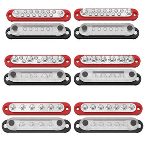 Conversions Tech DaierTek Car Terminal Block Negative Bus Bar 12V 150A Terminal Block 12V Power Distribution Block M8 Termianl Bus for Automotive