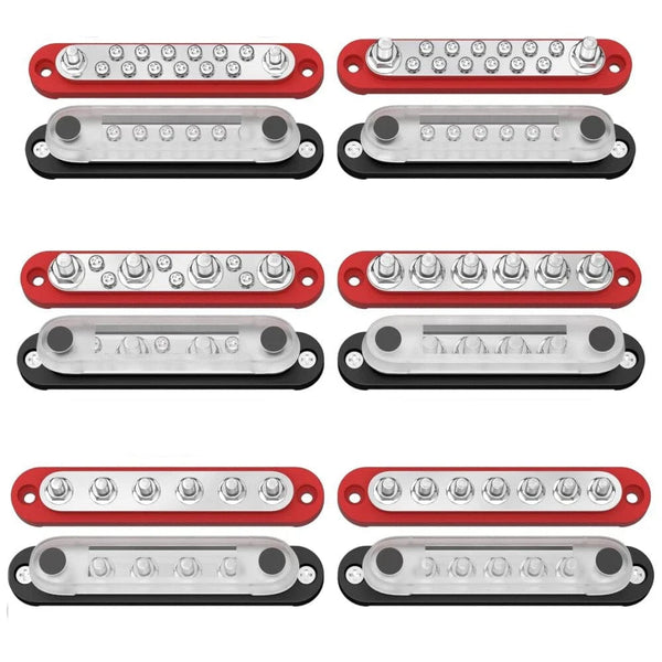 Conversions Tech DaierTek Car Terminal Block Negative Bus Bar 12V 150A Terminal Block 12V Power Distribution Block M8 Termianl Bus for Automotive