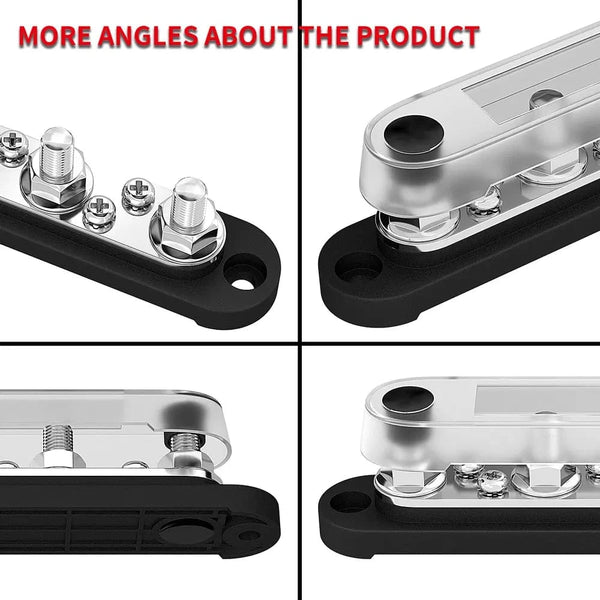 Conversions Tech DaierTek Car Terminal Block Negative Bus Bar 12V 150A Terminal Block 12V Power Distribution Block M8 Termianl Bus for Automotive