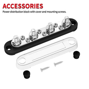 Conversions Tech DaierTek Car Terminal Block Negative Bus Bar 12V 150A Terminal Block 12V Power Distribution Block M8 Termianl Bus for Automotive