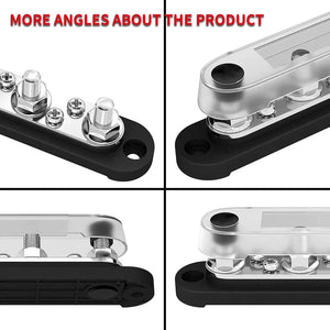 Conversions Tech DaierTek Car Terminal Block Negative Bus Bar 12V 150A Terminal Block 12V Power Distribution Block M8 Termianl Bus for Automotive