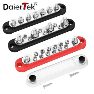 Conversions Tech DaierTek Car Terminal Block Negative Bus Bar 12V 150A Terminal Block 12V Power Distribution Block M8 Termianl Bus for Automotive