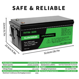 Conversions Tech 200Ah / 12 V DATOUBOSS US LOCAL Stock Tax Free  Solar Home Energy Storage  RV Marine Boat 12v 200ah Lithium Energy Storage Lifepo4 Battery