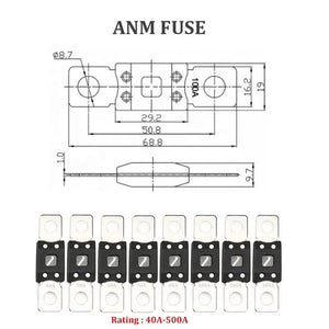 Conversions Tech 32V / 40-500a DC 32V 300A AC 220V 300A 4 Ways Auto Audio Stereo ANM-C4 ANM Fuse Holder Bolt Down Fuse Box