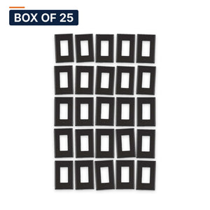 Conversions Tech Wall Plates Box of 25 ($0.40 ea) Decora Wall Plate, 1-Gang, Black | Standard Screw Mount, Fits Decorator Inserts and Devices | 5200-901