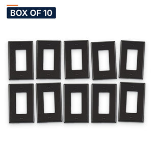 Conversions Tech Wall Plates Box of 10 ($0.41 ea) Decora Wall Plate, 1-Gang, Black | Standard Screw Mount, Fits Decorator Inserts and Devices | 5200-901