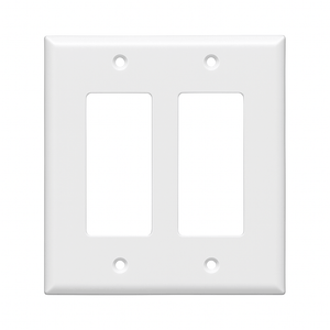 Conversions Tech Wall Plates Decora Wall Plate  |  2 Gang,  White
