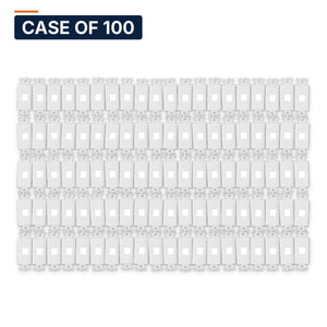 Conversions Tech Wall Plates Case of 100 ($1.60 ea) Decorator Keystone Insert, 1-Port, White | Fits Decora Wall Plates, Holds Cat6, HDMI, Coax Jacks | 400-201