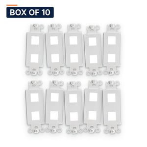 Conversions Tech Wall Plates Box of 10 ($1.99 ea) Decorator Keystone Insert, 2-Port, White | Fits Decora Wall Plates, Holds Cat6, HDMI, Coax Jacks | 400-202