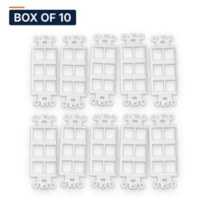 Conversions Tech Wall Plates Box of 10 ($1.99 ea) Decorator Keystone Insert, 6-Port, White | Fits Decora Wall Plates, Holds Cat6, HDMI, Coax Jacks | 400-206