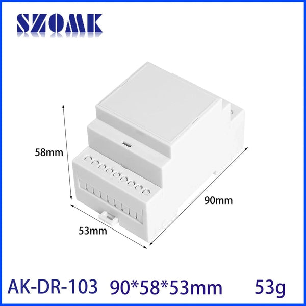 Conversions Tech AK-DR-103 Din-Rail Box PC Enclosure Electrical PCB Mount Bracket Plastic Enclosure Plc Connector Terminal Block Din Rail Enclosure