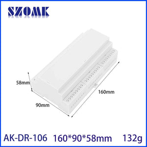 Conversions Tech AK-DR-106 Din-Rail Box PC Enclosure Electrical PCB Mount Bracket Plastic Enclosure Plc Connector Terminal Block Din Rail Enclosure