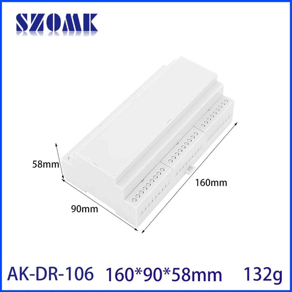 Conversions Tech AK-DR-106 Din-Rail Box PC Enclosure Electrical PCB Mount Bracket Plastic Enclosure Plc Connector Terminal Block Din Rail Enclosure