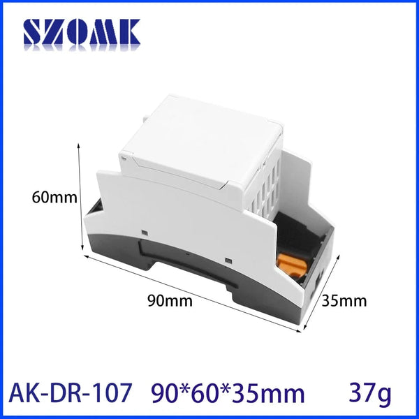 Conversions Tech AK-DR-107 Din-Rail Box PC Enclosure Electrical PCB Mount Bracket Plastic Enclosure Plc Connector Terminal Block Din Rail Enclosure