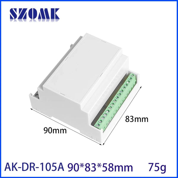 Conversions Tech AK-DR-105A Din-Rail Box PC Enclosure Electrical PCB Mount Bracket Plastic Enclosure Plc Connector Terminal Block Din Rail Enclosure