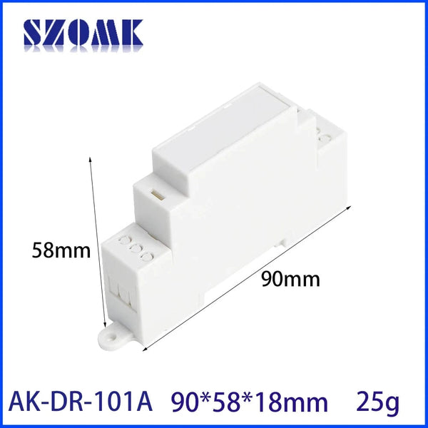 Conversions Tech AK-DR-101 Din-Rail Box PC Enclosure Electrical PCB Mount Bracket Plastic Enclosure Plc Connector Terminal Block Din Rail Enclosure